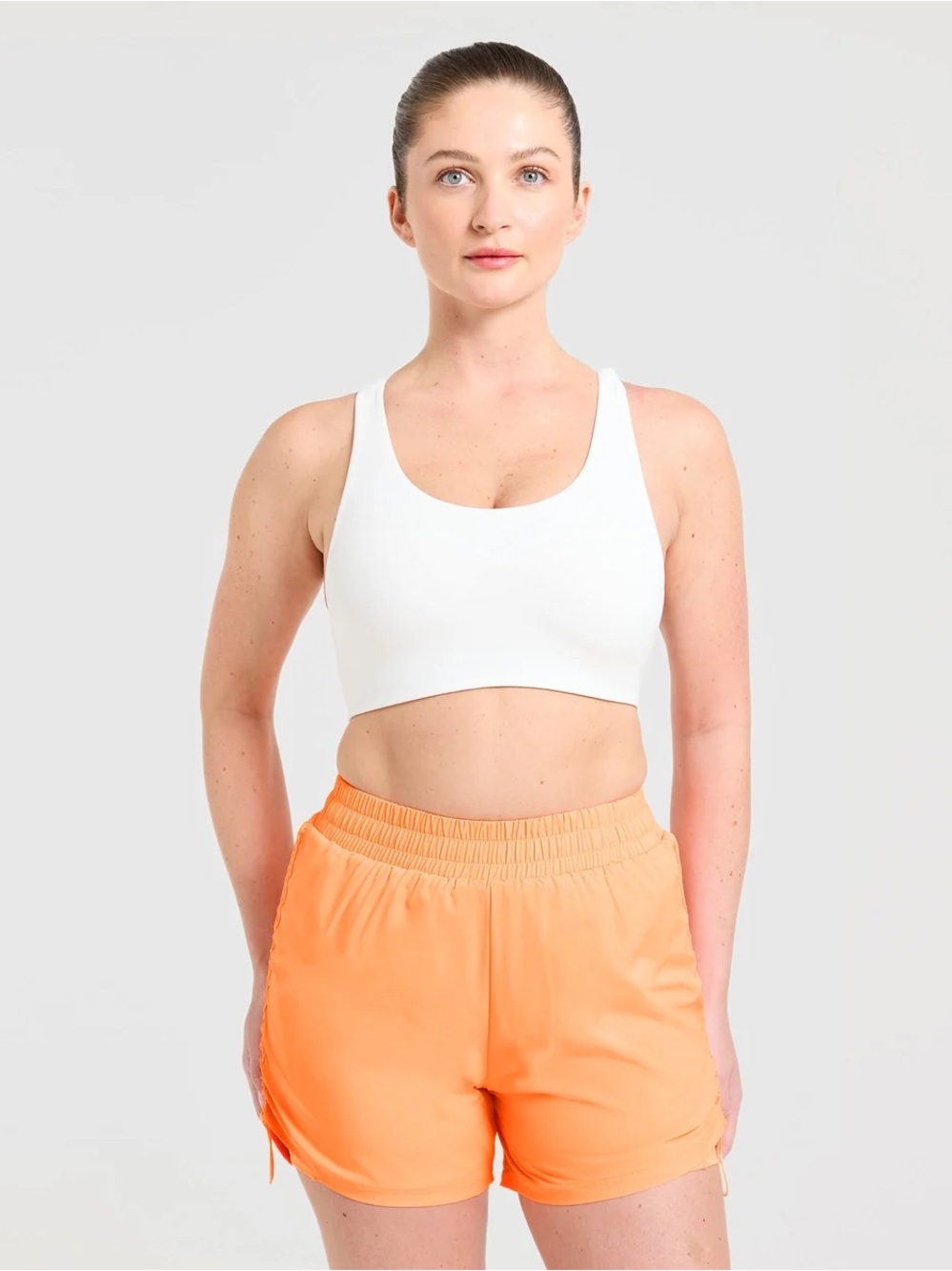 AYBL Run Crossback Scoop Neck Sports Bra - White